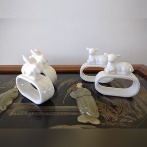Porcelain Bunny Rabbits and Lambs